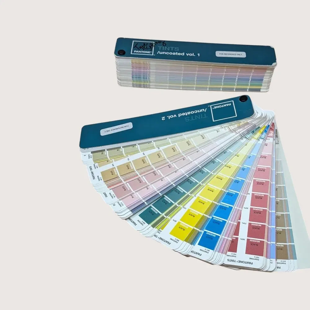 1990s Vintage Pantone Tints Uncoated Volumes 1 and 2 Color Swatch Books